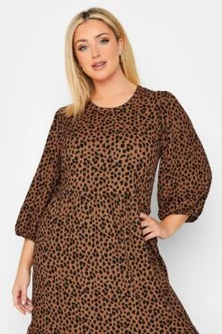 Robe Marron & Noire Longueur Maxi Animal En Volanté -GrandeTendance Boutique 00f9c57c e8b5 41 301549 D