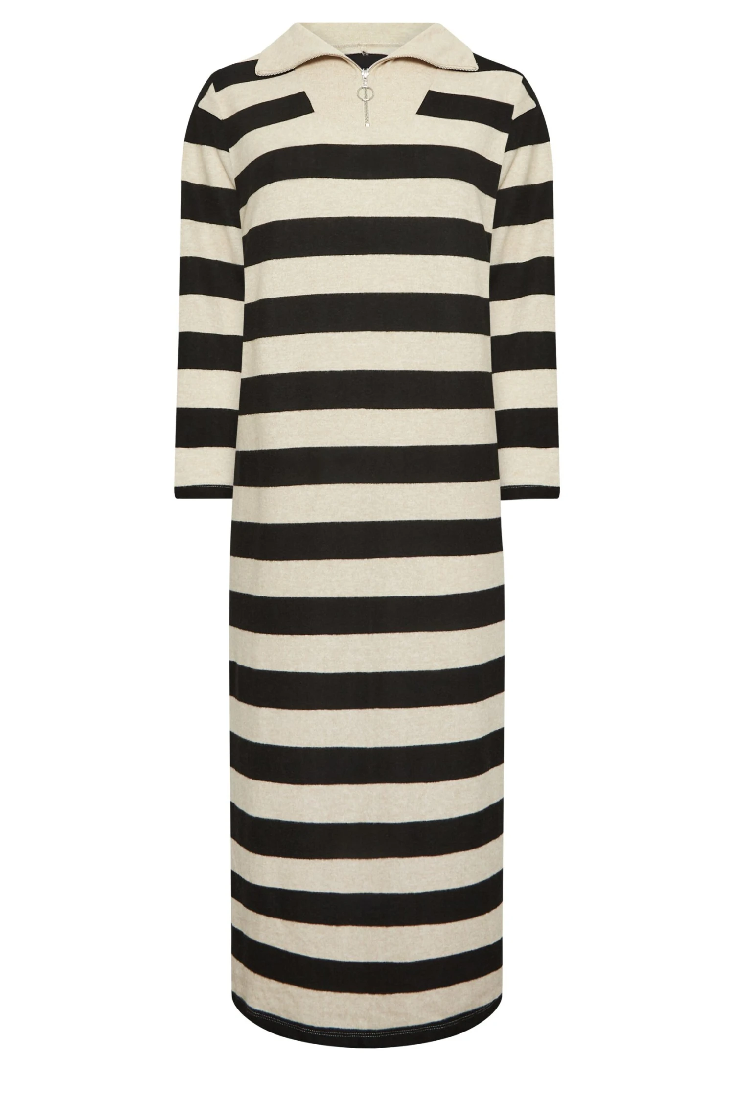 YOURS LUXURY - Robe-Pull Maxi Crème & Noire à Rayures 9 YOURS LUXURY - Robe-Pull Maxi Crème & Noire à Rayures – Image 7