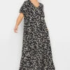 YOURS - Robe Maxi Noire Plissée Imprimé Pâquerettes -GrandeTendance Boutique 02a2f828 4bb9 4d 137277 A