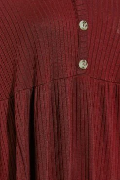 LIMITED COLLECTION - Robe Rouge Vin Midaxi Nervurée -GrandeTendance Boutique 02b28bbe ed96 4c 215063 Z