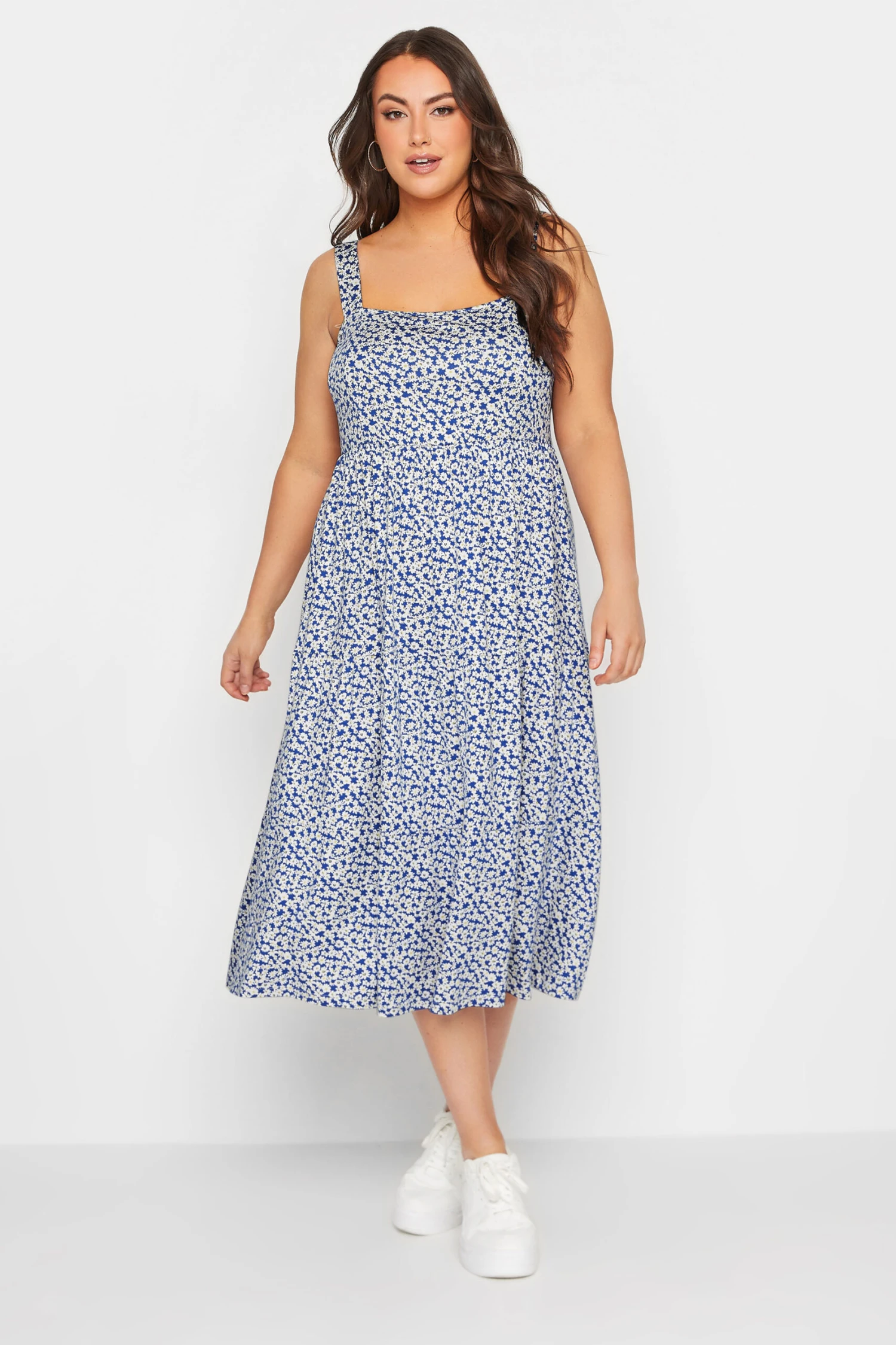 YOURS CURVE - Robe Bleue Floral Midaxi En Jersey 3 YOURS CURVE - Robe Bleue Floral Midaxi En Jersey