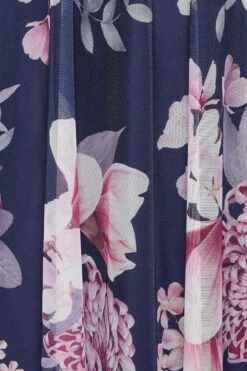 YOURS LONDON - Robe Midi En Mousseline Bleue Floral Rose -GrandeTendance Boutique 03a267be af7d 43 162118 Z