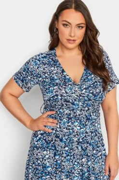 YOURS - Robe Maxi Noire & Bleue Marine Floral Cache-Coeur -GrandeTendance Boutique 049abd7e 4828 43 301996 D