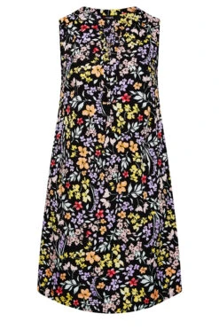 Robe Coupe Droite Noire Multi-Floral -GrandeTendance Boutique 053474b9 38cc 4a 173928 X
