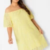 YOURS - Robe Bardot Jaune Broderie Anglaise -GrandeTendance Boutique 053dee8e 189f 4b 137514 A