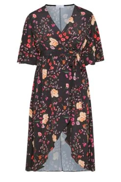 YOURS LONDON - Robe Noire En Floral Style Portefeuille -GrandeTendance Boutique 05b65dea 60a5 45 161817 X