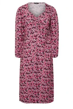 LIMITED COLLECTION - Robe Rose Fushia Floral Manches Longues -GrandeTendance Boutique 05ef4449 f8c1 46 215209 X