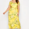 YOURS LONDON - Robe Jaune Floral Design Bardot -GrandeTendance Boutique 06165c99 e3d0 4e 161530 A