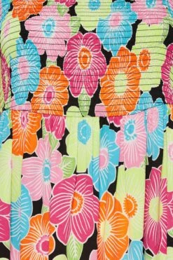 YOURS - Robe Rose Bleue & Jaune Floral Manches Courtes Bouffantes -GrandeTendance Boutique 07472bd9 acd3 46 137285 Z