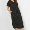 YOURS - Robe En Jersey Maxi Noire Design à Pois -GrandeTendance Boutique 0747ff1a bab5 43 302054 A