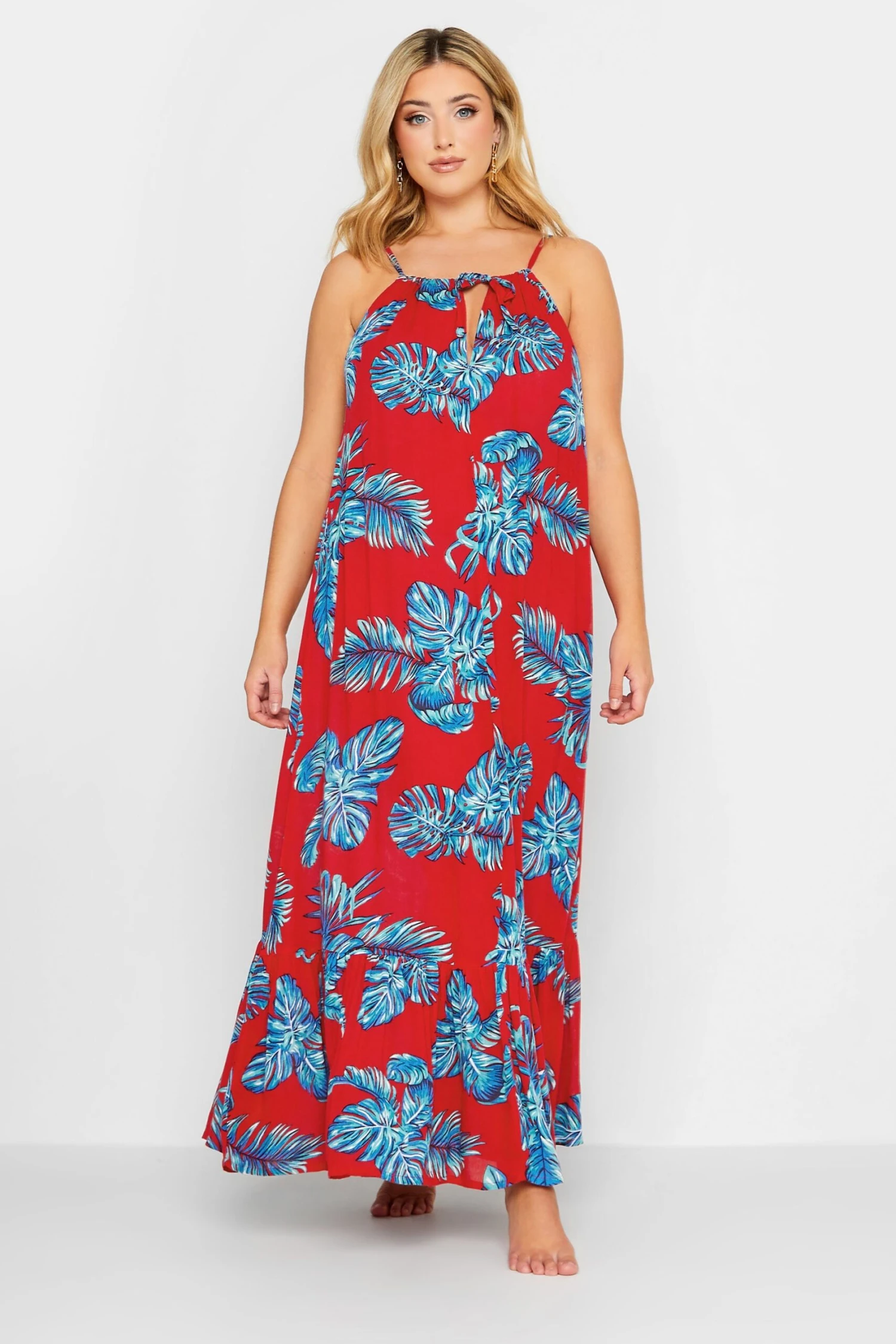YOURS - Robe De Plage Tropicale Rouge & Bleue 4 YOURS - Robe De Plage Tropicale Rouge & Bleue â Image 2