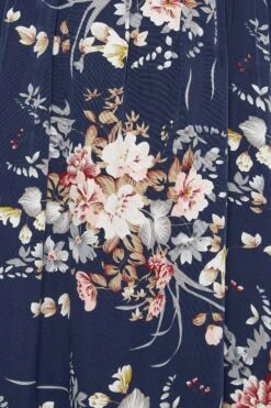 YOURS LONDON - Robe Bleue Marine Floral Style Bardot Demoiselle D'Honneur -GrandeTendance Boutique 0805588b 6c3a 4a 161955 Z