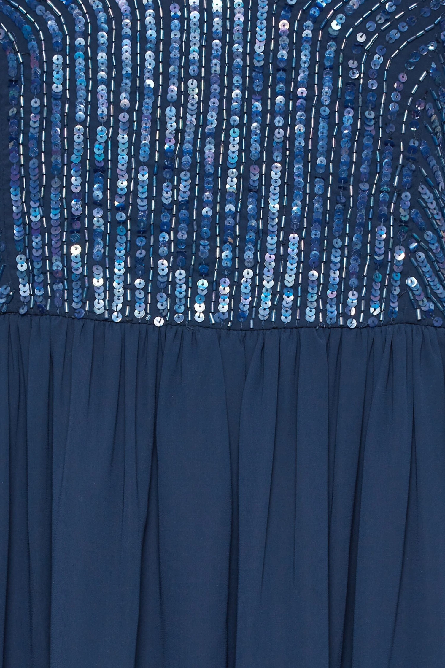 LUXE - Robe Bleue Marine Maxi Fines Bretelles à Sequins 7 LUXE - Robe Bleue Marine Maxi Fines Bretelles à Sequins – Image 5