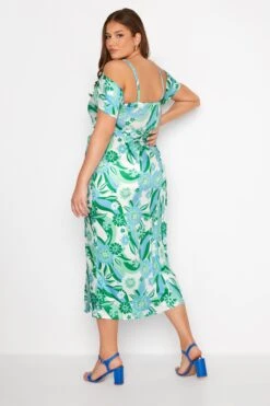 YOURS LONDON - Robe Bleue Midi Imprimé Rétro -GrandeTendance Boutique 08cad311 2029 4a 161788 D