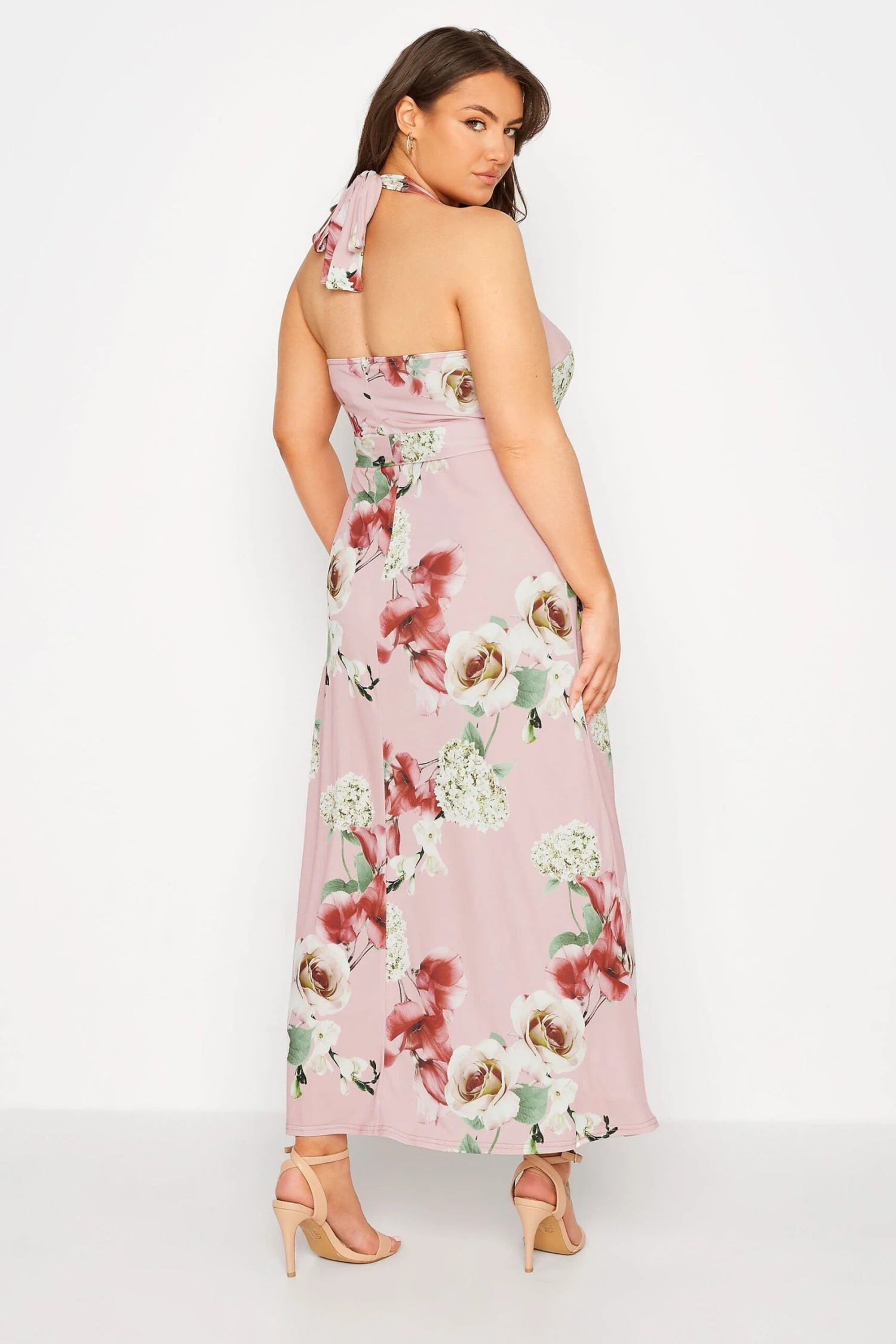 Robe Rose Pastel Floral En Maxi 5 Robe Rose Pastel Floral En Maxi – Image 3