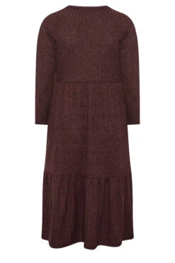 Robe Midi Bordeaux Volanté -GrandeTendance Boutique 09b5eecb cc3e 41 301500 Y