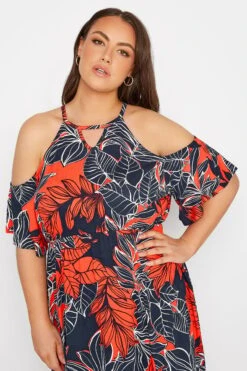 Robe Noire Fleurs Rouges Épaules Ajourées -GrandeTendance Boutique 0b498203 0fb5 4f 300799 D