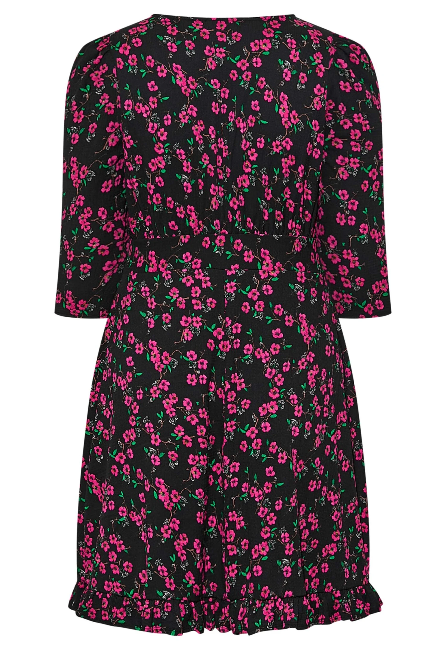 YOURS LONDON - Robe Noire & Rose Petites Fleurs Volanté 9 YOURS LONDON - Robe Noire & Rose Petites Fleurs Volanté – Image 7