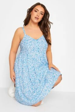 YOURS - Robe Bleue Floral Volanté Fines Bretelles 12 YOURS - Robe Bleue Floral Volanté Fines Bretelles -GrandeTendance Boutique 0cc71fb2 f121 42 137350 D