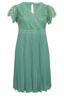 YOURS LONDON - Robe Verte Pastel Dentelle Volantée Demoiselle D'Honneur -GrandeTendance Boutique 0d9c6460 0bce 4e 161899 X