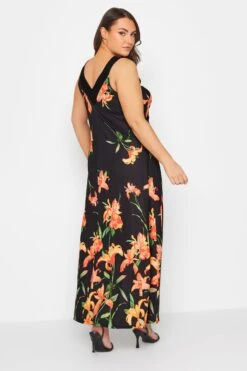 YOURS LONDON - Robe Maxi Noire Floral Orange -GrandeTendance Boutique 0daa8f34 adb4 45 162184 C