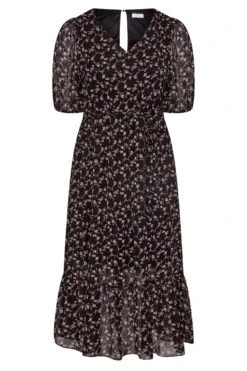 YOURS LONDON - Robe Maxi Noire Smocké Petite Fleurs -GrandeTendance Boutique 0e0b10da 1579 4d 161123 X