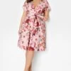 YOURS LONDON - Robe Rose Poudré & Fushia Floral Cache-Coeur -GrandeTendance Boutique 0e4e1edd 3e4d 4e 161283 A