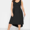 YOURS LONDON - Robe Noire Plissée Ourlet Plongeant -GrandeTendance Boutique 0ee0a54f a809 4c 161363 A