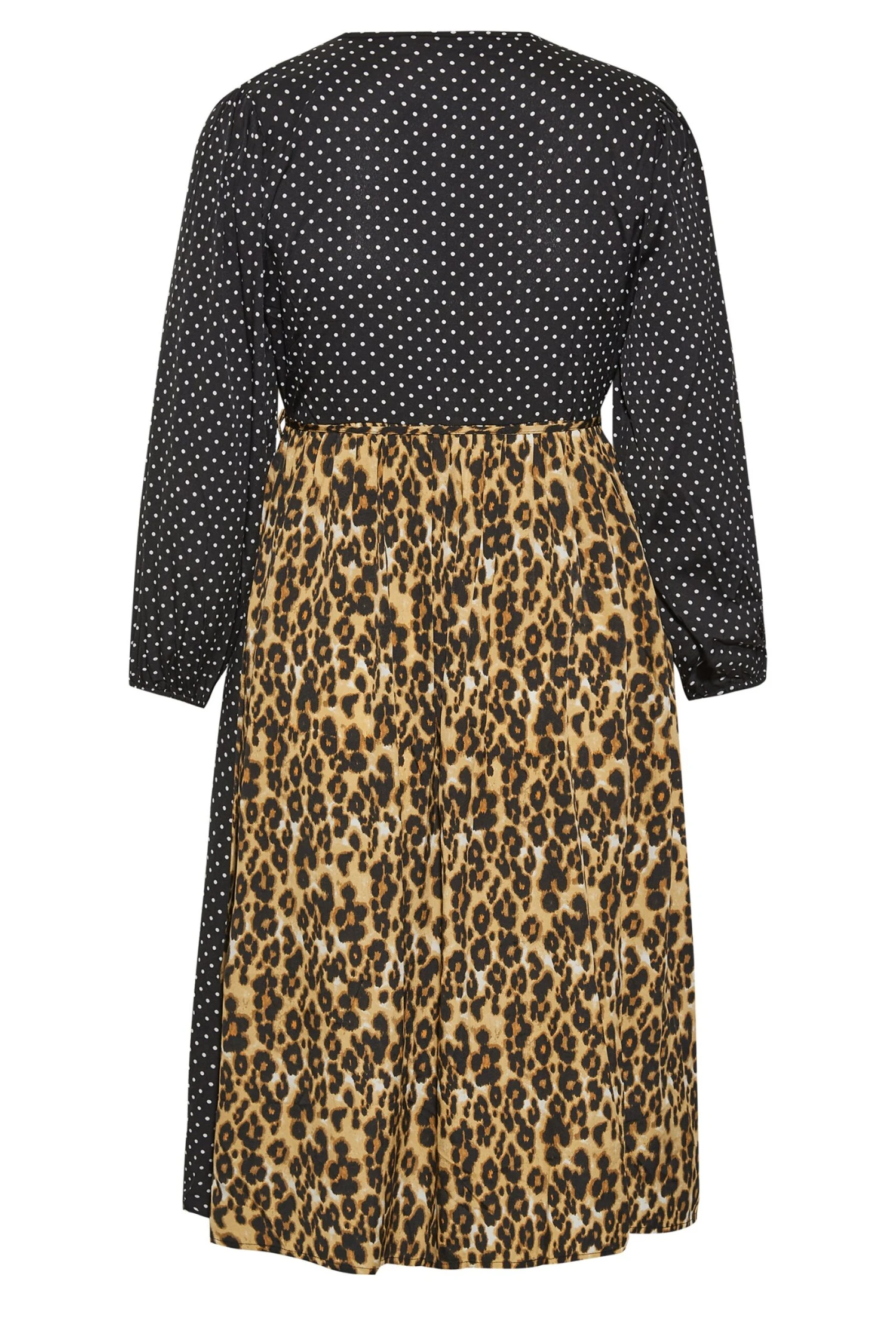 LIMITED COLLECTION - Robe Cache-Coeur Noire Contrastée Léopard & Pois 9 LIMITED COLLECTION - Robe Cache-Coeur Noire Contrastée Léopard & Pois – Image 7