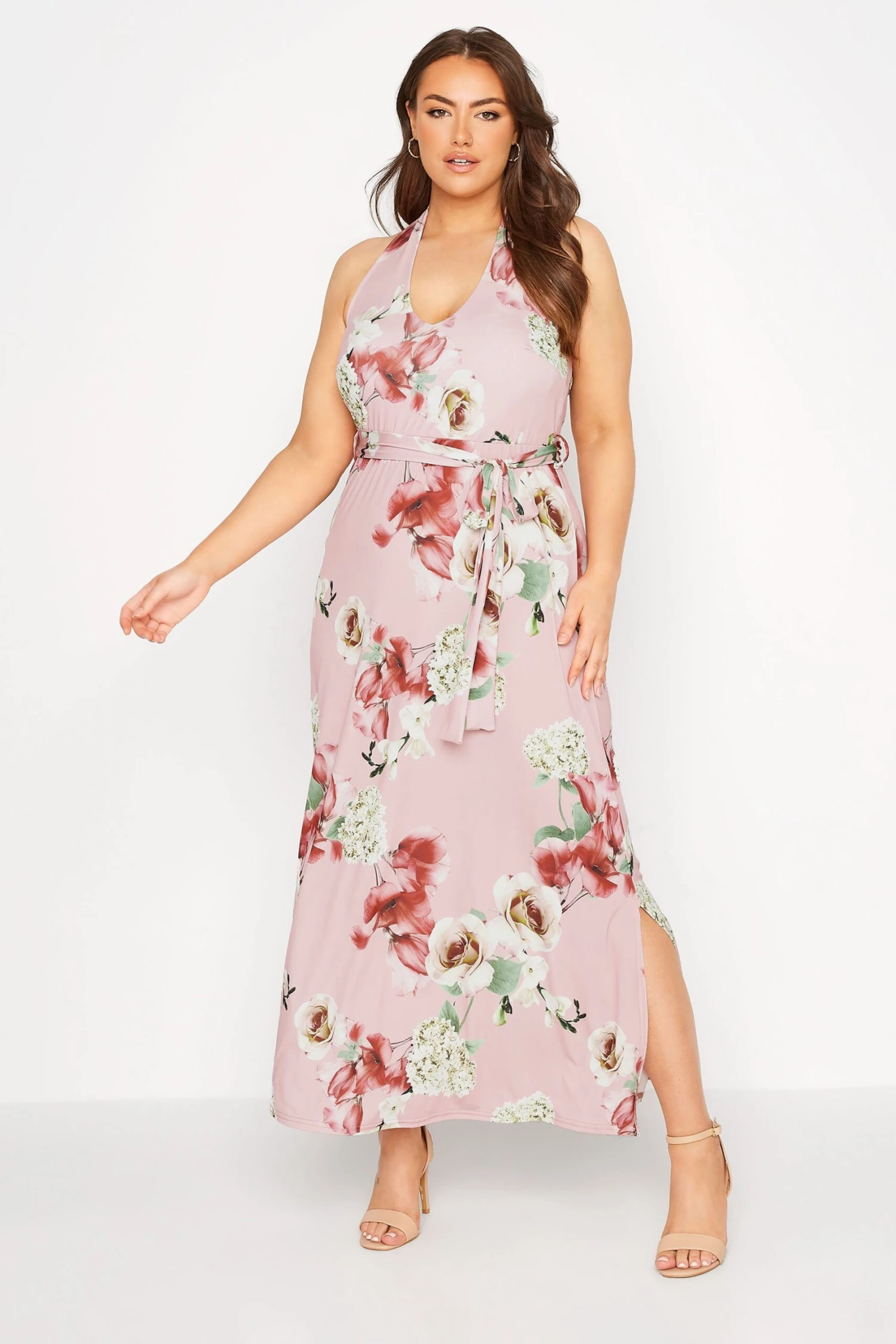 Robe Rose Pastel Floral En Maxi 4 Robe Rose Pastel Floral En Maxi – Image 2