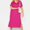 YOURS - Robe Rose Fushia Midaxi Fentes à L'Ourlet -GrandeTendance Boutique 11166a7e 4aa5 40 137273 A