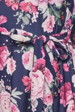 YOURS LONDON - Robe Bleue Marine & Rose Floral Smocké Patineuse -GrandeTendance Boutique 114eb1c9 ba2e 45 162034 Z