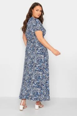YOURS - Robe Maxi Noire & Bleue Marine Floral Cache-Coeur -GrandeTendance Boutique 11844bed 761f 4b 301996 C