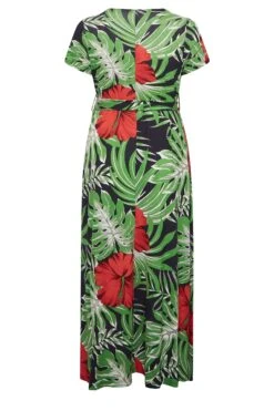YOURS - Robe Rouge & Verte Maxi Imprimé Tropical -GrandeTendance Boutique 12c6597f 3908 44 301697 Y