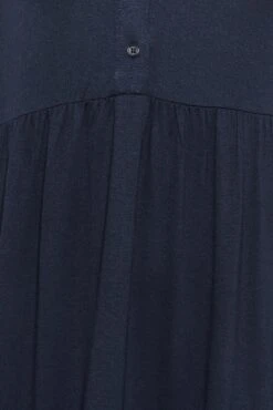 Robe Bleue Marine Midi Manches Longues Ourlet Aztèque -GrandeTendance Boutique 12fcb80f 869c 4d 301161 Z