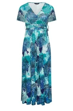 YOURS - Robe Bleue Turquoise Maxi Imprimé Feuilles Tropicales Cache-Coeur 14 YOURS - Robe Bleue Turquoise Maxi Imprimé Feuilles Tropicales Cache-Coeur -GrandeTendance Boutique 13b46ffd 7798 47 301991 X