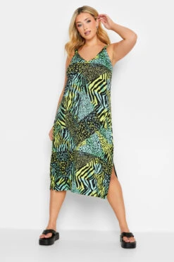 YOURS - Robe De Plage Verte Imprimé Animal Mixte