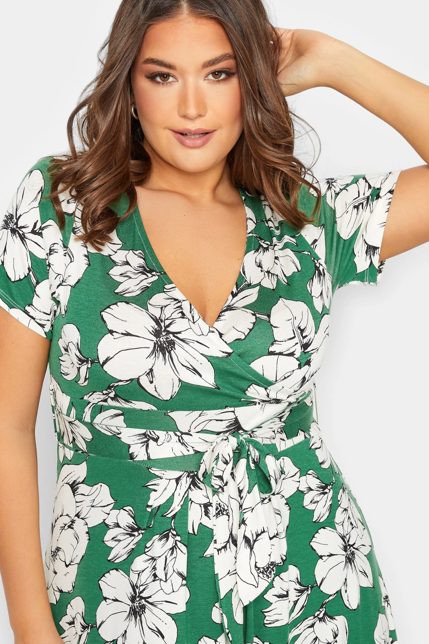 YOURS - Robe Verte Maxi Cache-Coeur Imprimé Floral 6 YOURS - Robe Verte Maxi Cache-Coeur Imprimé Floral – Image 4