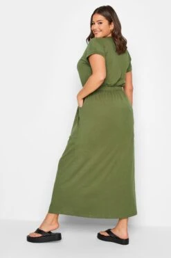 YOURS - Robe Verte Kaki Maxi Manches Courtes -GrandeTendance Boutique 15560ef0 2d43 48 137313 C