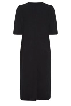 YOURS - Robe T-Shirt Noire Nervurée à Fentes -GrandeTendance Boutique 15f94573 4a4e 41 137545 Y