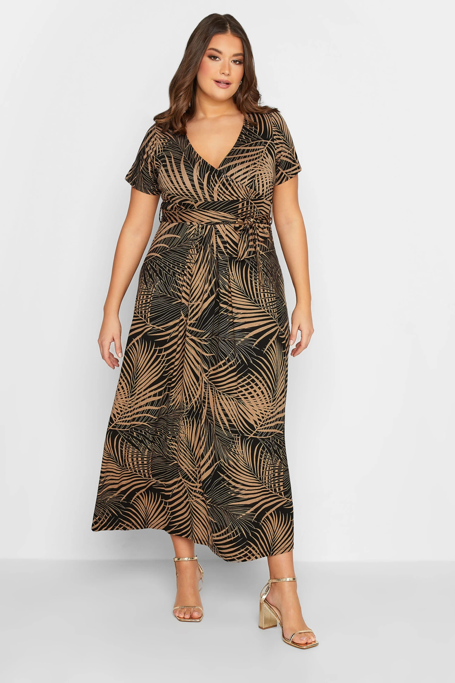 YOURS - Robe Marron Maxi Cache-Coeur Imprimé Feuilles 3 YOURS - Robe Marron Maxi Cache-Coeur Imprimé Feuilles