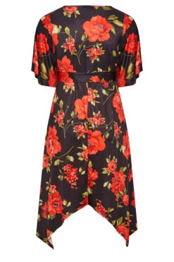 YOURS LONDON - Robe Noire & Rouge Floral Design Portefeuille -GrandeTendance Boutique 1806deb1 d04f 48 161796 Y