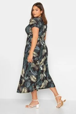 YOURS - Robe Midaxi Noire Cache-Coeur Tropicale -GrandeTendance Boutique 1920419a 576e 43 301986 C