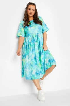 LIMITED COLLECTION - Robe Midi Bleue Tie & Dye
