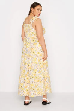 LIMITED COLLECTION - Robe Jaune Maxi Floral à Noeuds -GrandeTendance Boutique 19c50cbf 85d5 42 214490 C