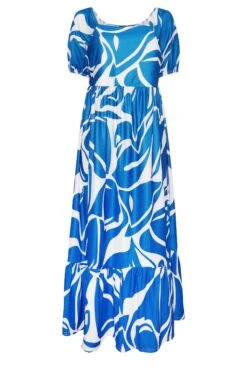 YOURS - Robe Bleue Maxi Tourbillons Volanté -GrandeTendance Boutique 1be6eab6 a7db 4a 137546 X
