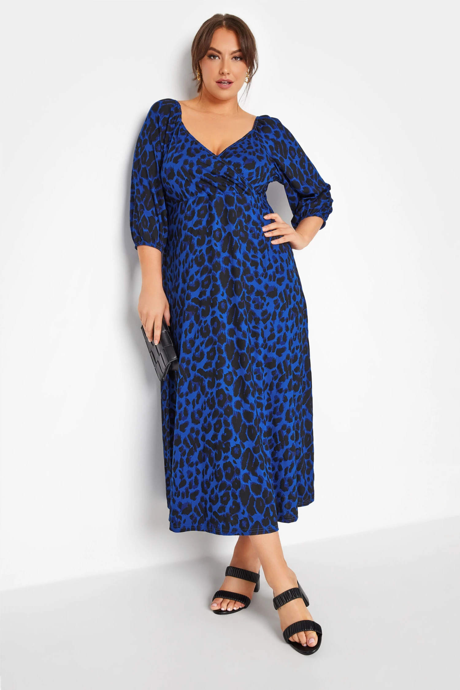 LIMITED COLLECTION - Robe Bleue Roi Léopard Milkmaid 3 LIMITED COLLECTION - Robe Bleue Roi Léopard Milkmaid