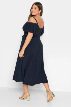 YOURS LONDON - Robe Bardot Cache-Coeur Bleue Marine -GrandeTendance Boutique 1c524d70 2906 47 162177 C