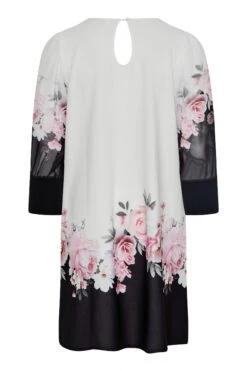 YOURS LONDON - Robe Blanche Bordure Noire & Floral -GrandeTendance Boutique 1cce94dc 2b80 47 161474 Y