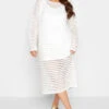 YOURS - Robe Midaxi Blanche Crochet Manches Longues 1 YOURS - Robe Midaxi Blanche Crochet Manches Longues -GrandeTendance Boutique 1d14ea49 82a4 4f 192834 A